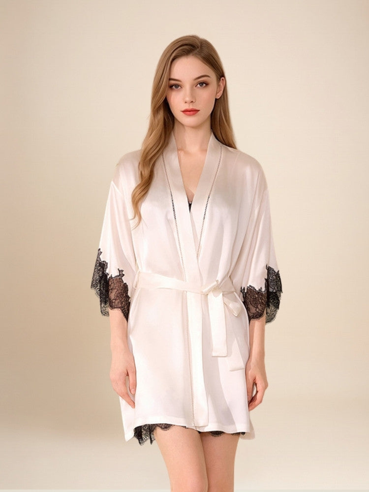 Jyselle - Silk Lace Robe Set | The Silk Avenue