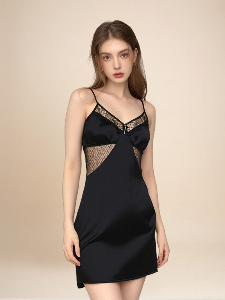 Kaia - Silk Lace Cutout Nightgown | The Silk Avenue