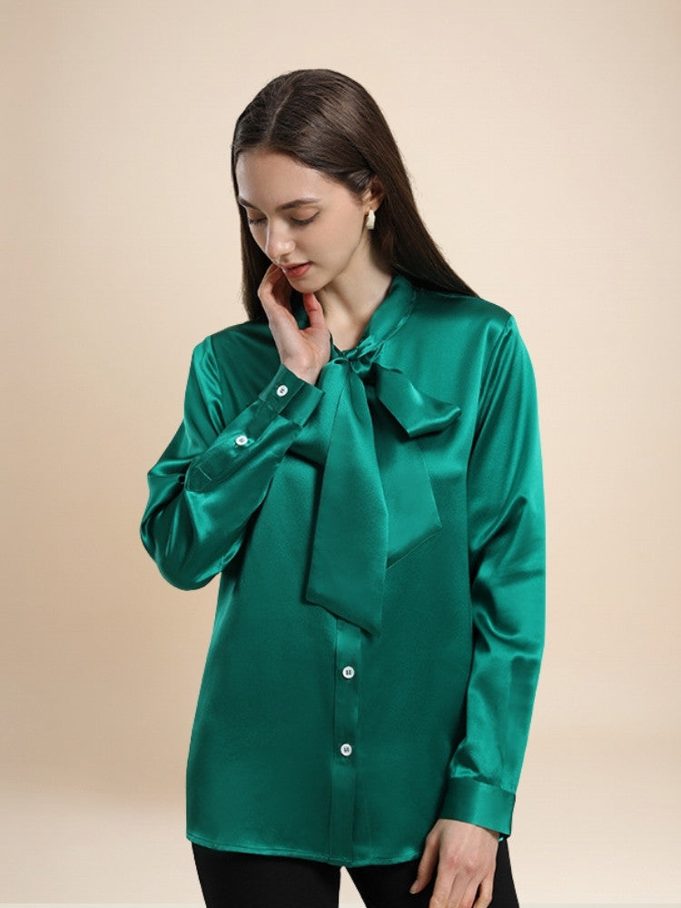 Lily – Bow-Tie Silk Blouse | The Silk Avenue