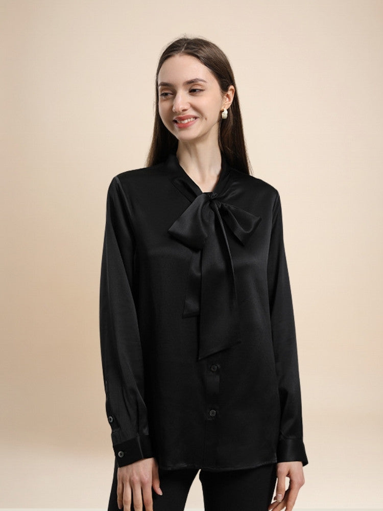 Lily – Bow-Tie Silk Blouse | The Silk Avenue