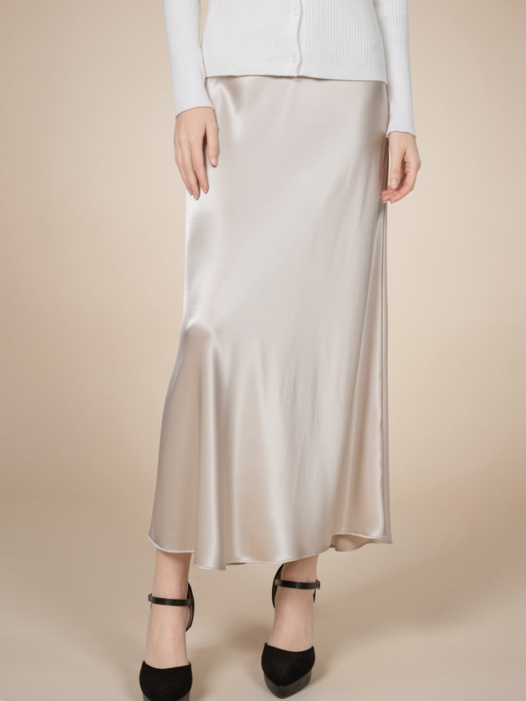 Lioraen Long Silk Fishtail Skirt | The Silk Avenue