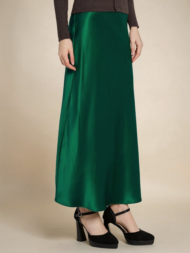 Lioraen Long Silk Fishtail Skirt | The Silk Avenue
