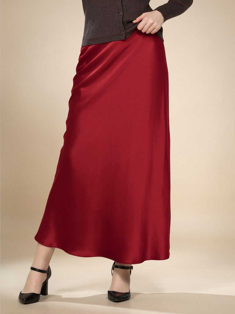 Lioraen Long Silk Fishtail Skirt | The Silk Avenue