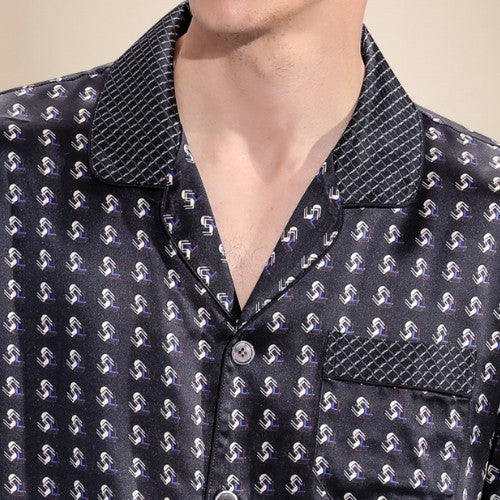 Lorien - Graphic Silk Pajama Set | The Silk Avenue