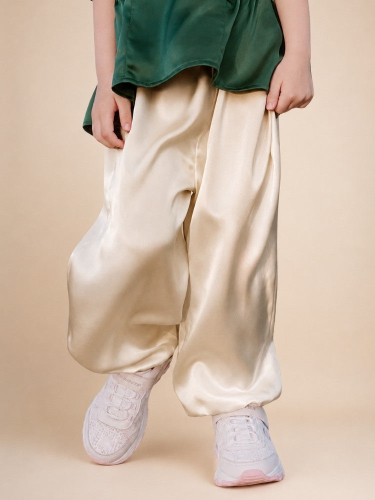 Lucas - Kids Champagne Silk Pants | The Silk Avenue