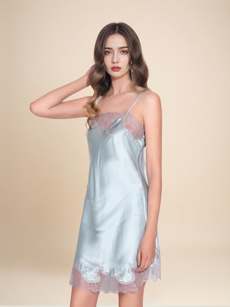 Luna - Silk Floral Lace Nightgown | The Silk Avenue
