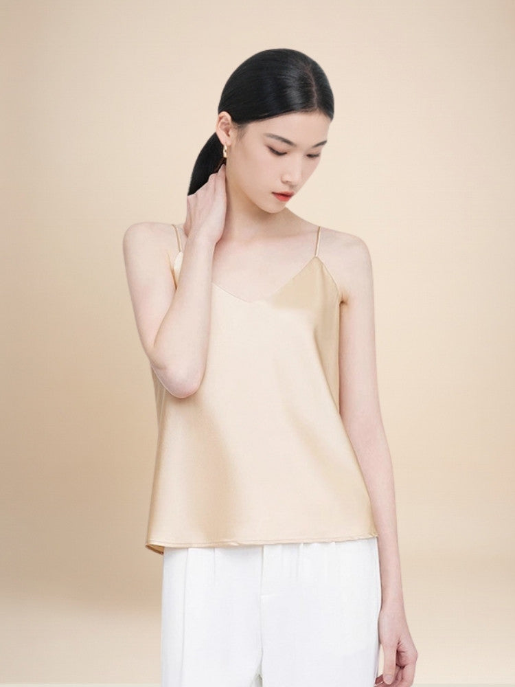 Lynaelis - Adjustable Strap Silk Camisole Top | The Silk Avenue