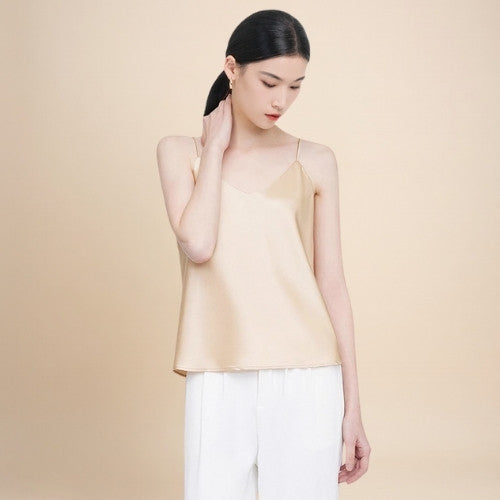Lynaelis - Adjustable Strap Silk Camisole Top | The Silk Avenue