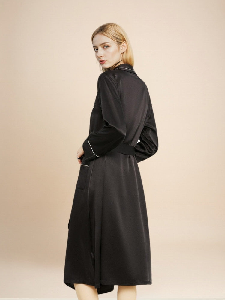 Malenya - Long Shawl Collar Silk Robe | The Silk Avenue