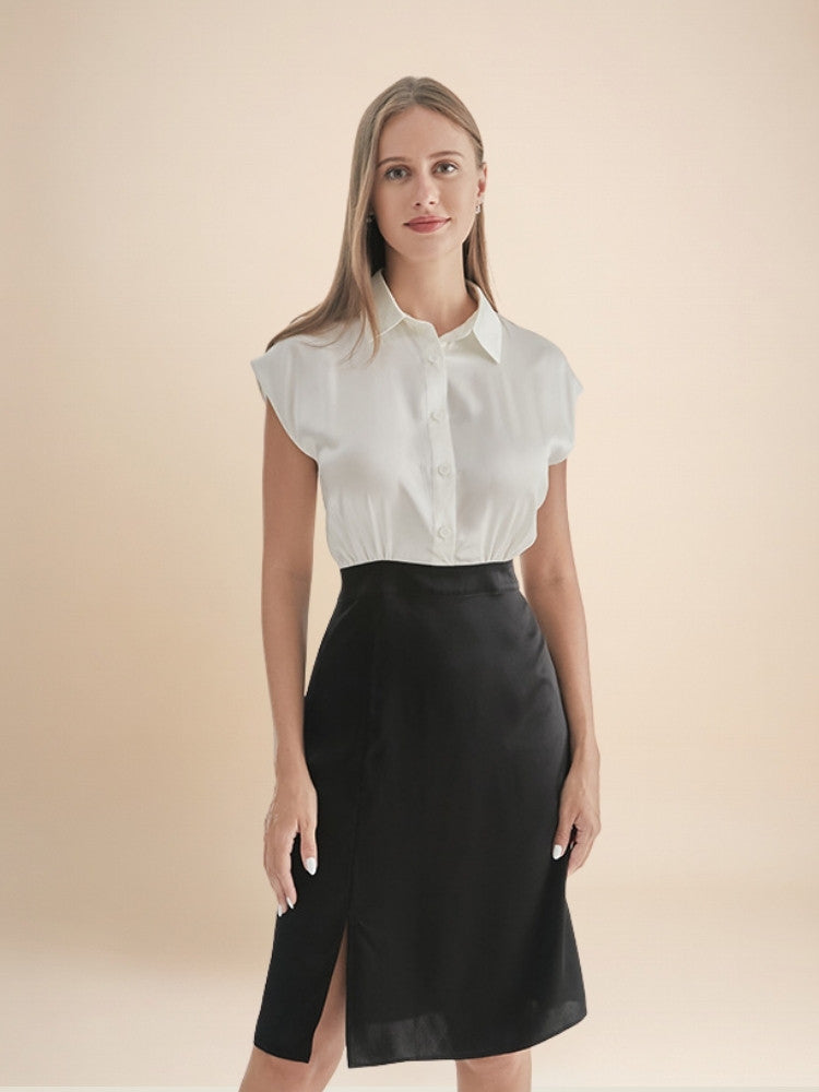 Maralya - Faux Two-Piece Silk Dress | The Silk Avenue