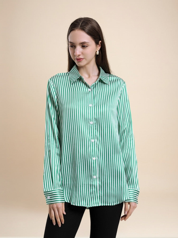 Margot – Striped Silk Blouse | The Silk Avenue