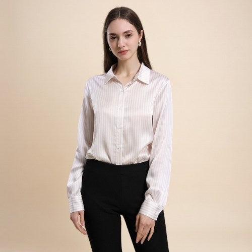 Margot – Striped Silk Blouse | The Silk Avenue