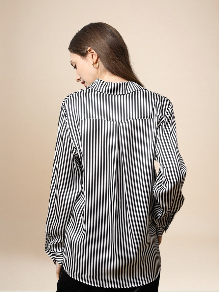 Margot – Striped Silk Blouse | The Silk Avenue