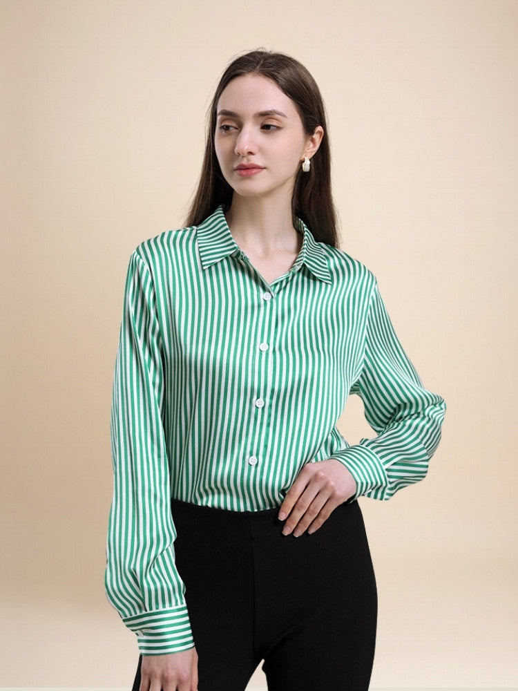 Margot – Striped Silk Blouse | The Silk Avenue