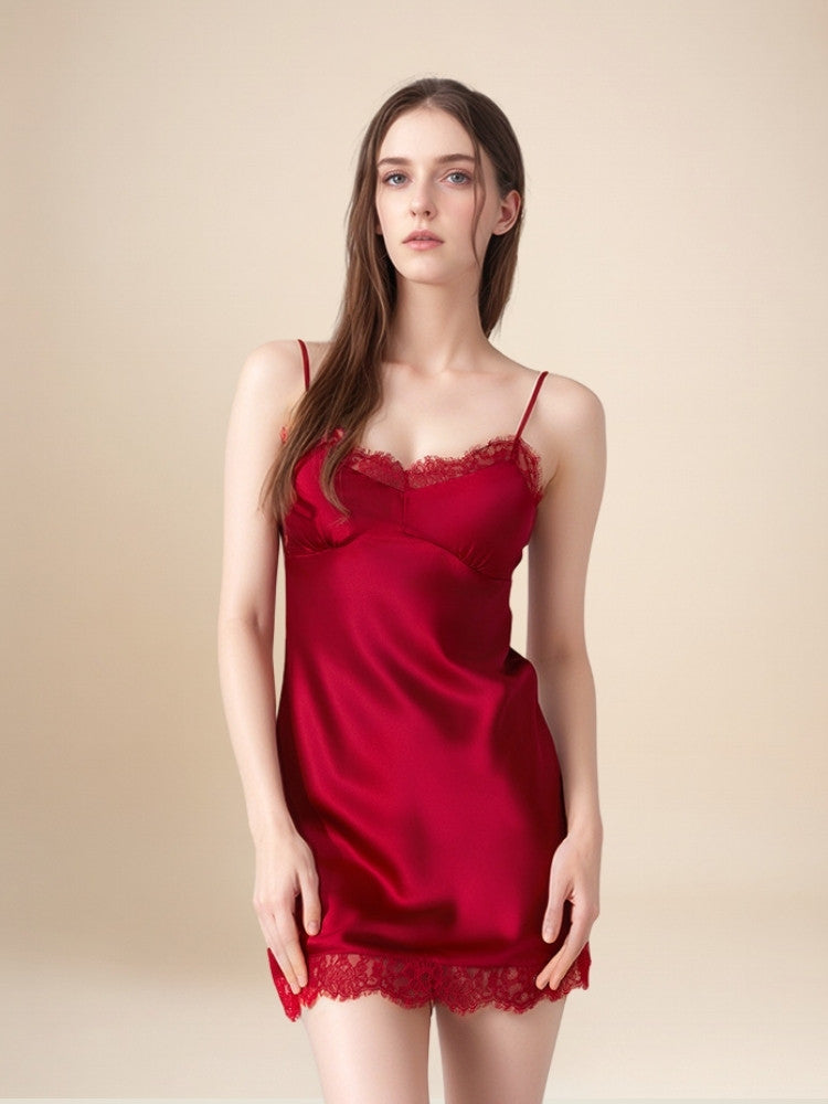 Olavine - Lace-Trim Silk Robe Set | The Silk Avenue