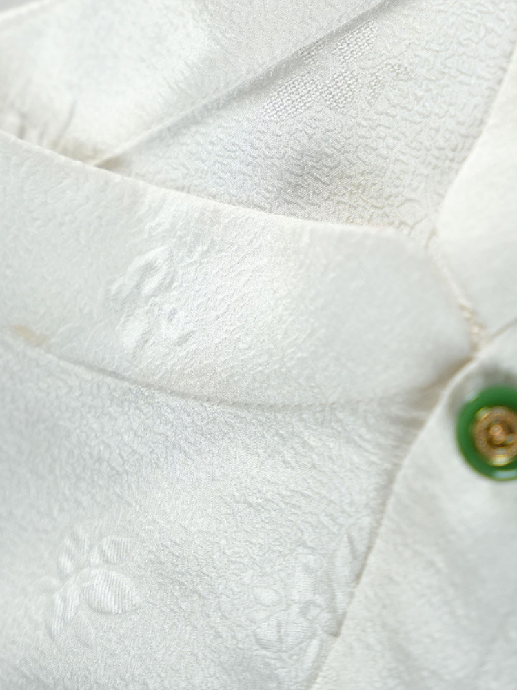 Oserine - White Mandarin Collar Silk Blouse | The Silk Avenue
