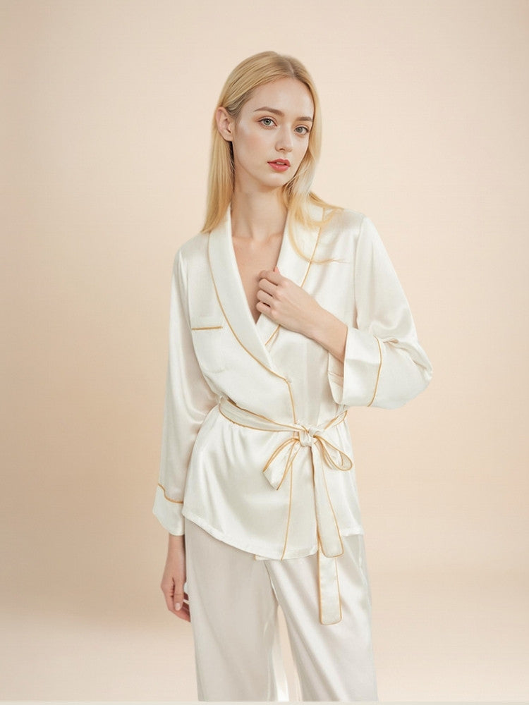 Quelina - Silk Kimono Robe & Pants Set | The Silk Avenue