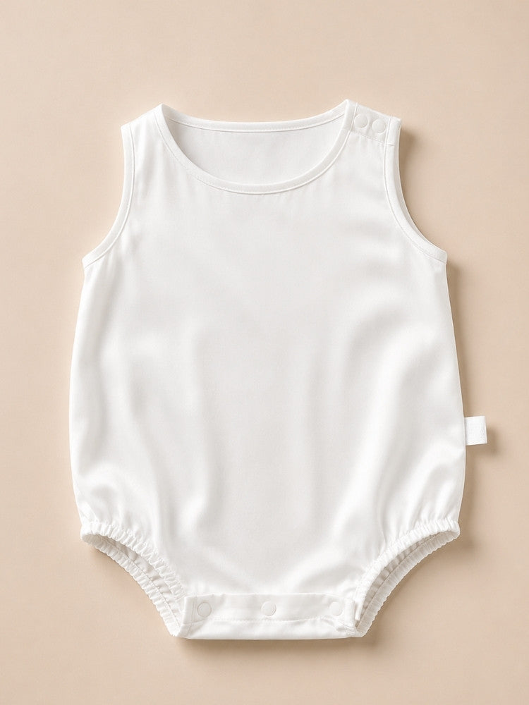 Quinn - Sleeveless Silk Baby Romper | The Silk Avenue