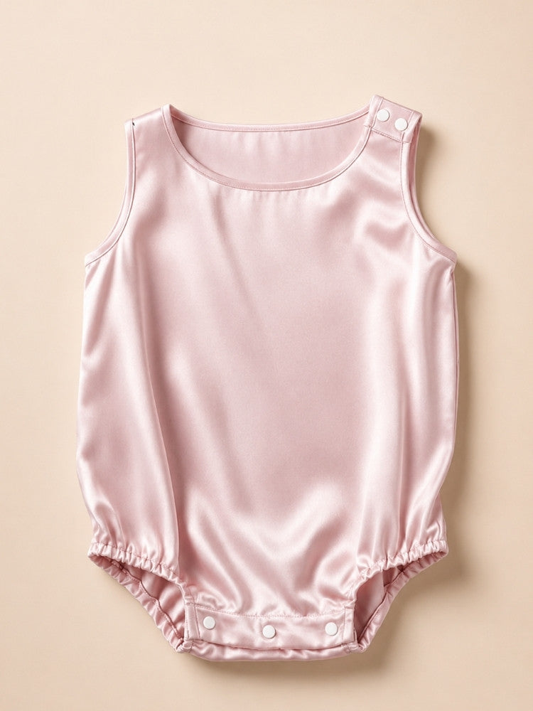 Quinn - Sleeveless Silk Baby Romper | The Silk Avenue