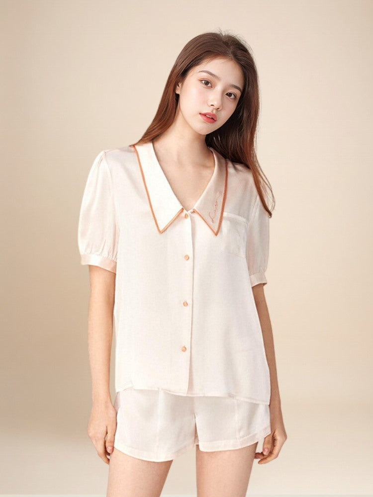 Ravelia - Embroidered Silk Pajama Set | The Silk Avenue