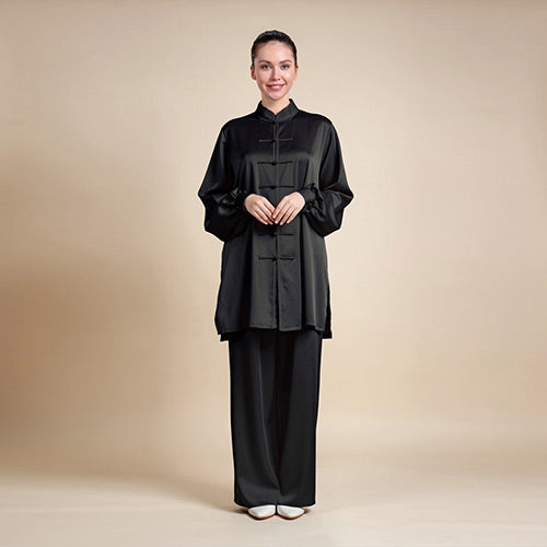 Reliana Long Sleeve Frog-Button Silk Tai Chi Set | The Silk Avenue