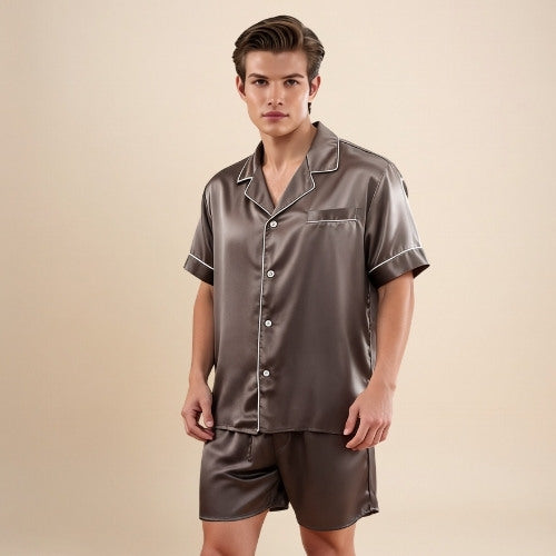 Ronan - Silk Short Pajama Set | The Silk Avenue
