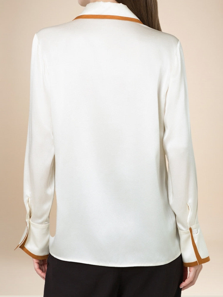 Rosalie – Color-Block Silk Blouse | The Silk Avenue