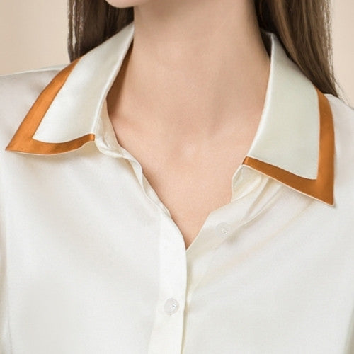 Rosalie – Color-Block Silk Blouse | The Silk Avenue