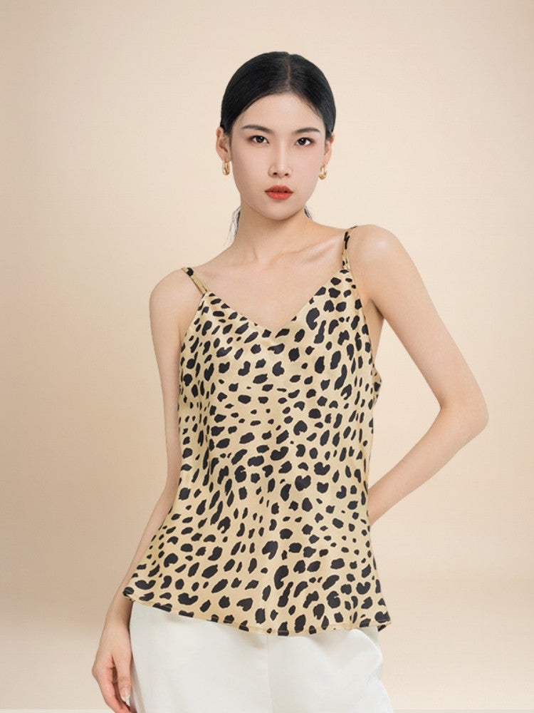 Sarenne - Leopard Print Silk Cami Top | The Silk Avenue