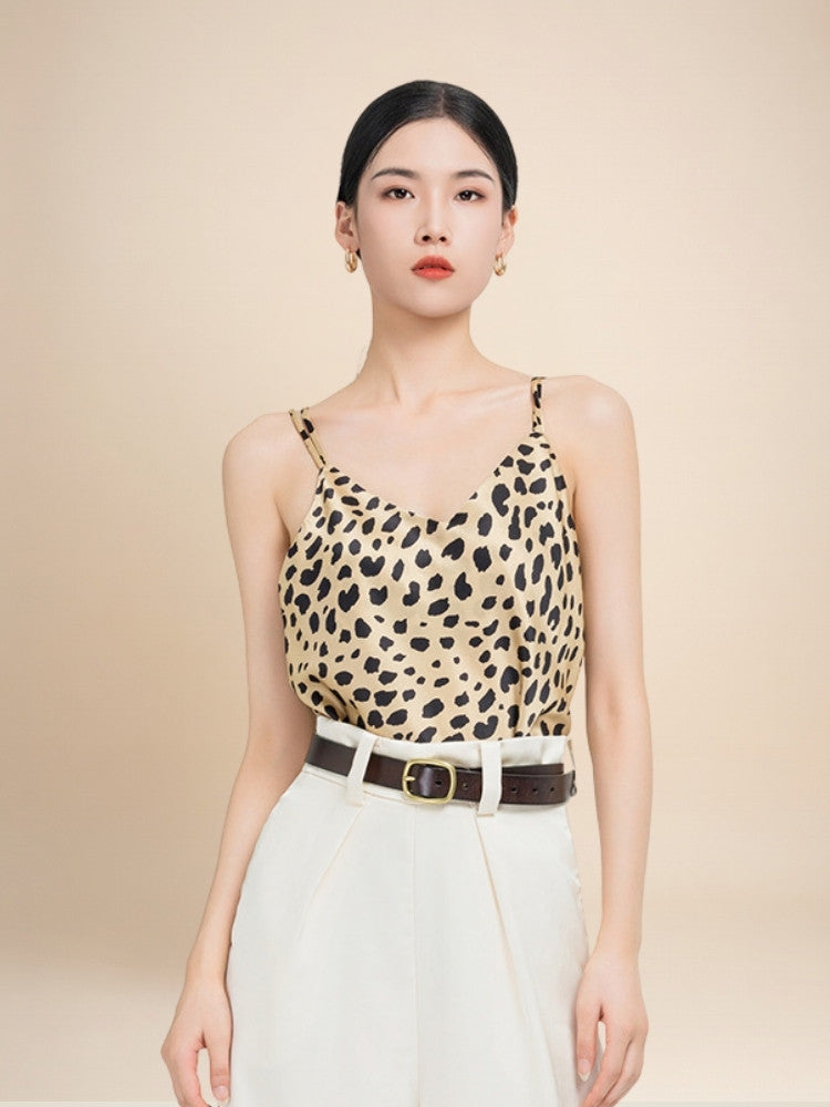 Sarenne - Leopard Print Silk Cami Top | The Silk Avenue