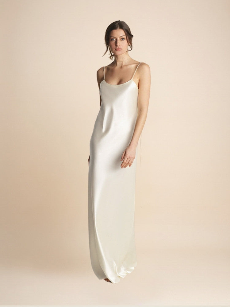 Senira - Spaghetti Strap Silk Maxi Dress | The Silk Avenue