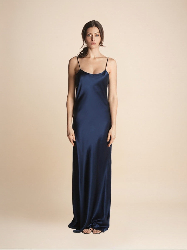 Senira - Spaghetti Strap Silk Maxi Dress | The Silk Avenue