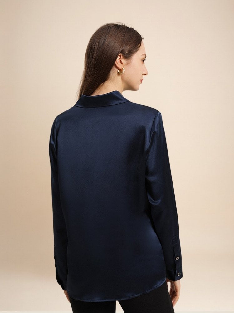 Clara - Long Sleeve Silk Blouse | The Silk Avenue