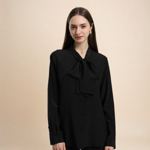 Céleste - Butterfly Bow Silk Blouse | The Silk Avenue