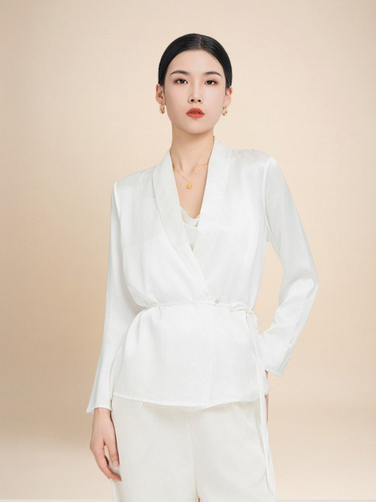 Audrey - Tie-Neck Silk Blouse