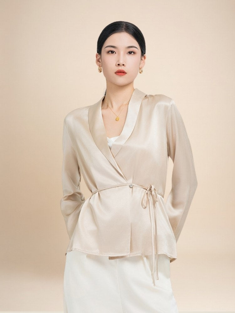 Audrey - Tie-Neck Silk Blouse