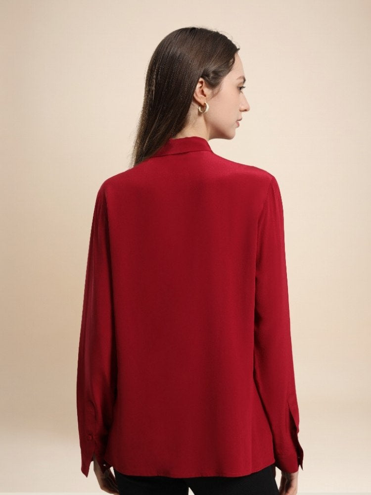 Céleste - Butterfly Bow Silk Blouse | The Silk Avenue