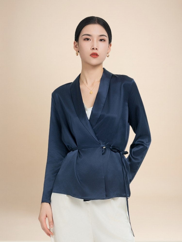 Audrey - Tie-Neck Silk Blouse
