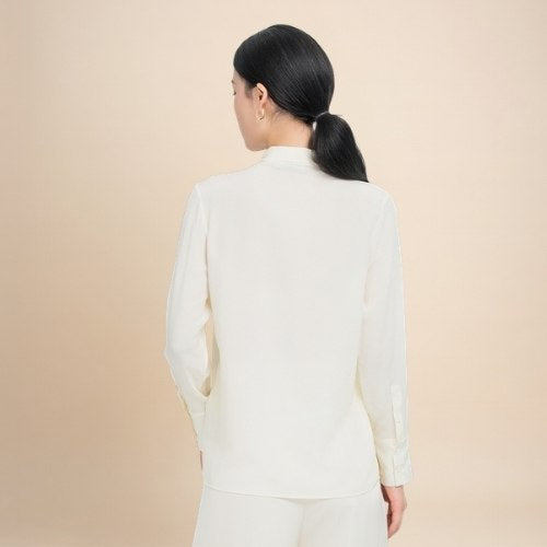 Elara - Tie Neck Silk Blouse | The Silk Avenue