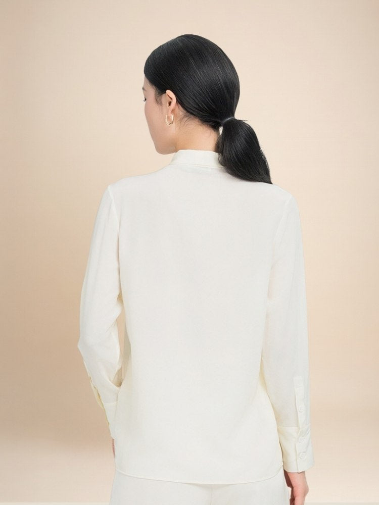 Elara - Tie Neck Silk Blouse | The Silk Avenue