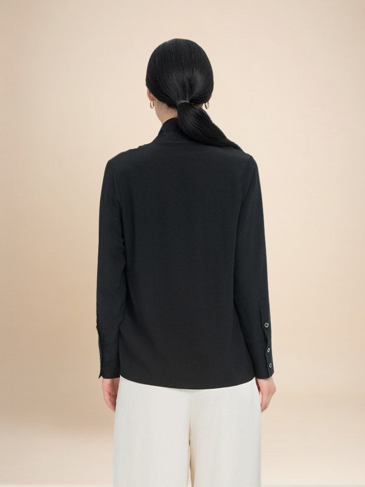 Elara - Tie Neck Silk Blouse | The Silk Avenue