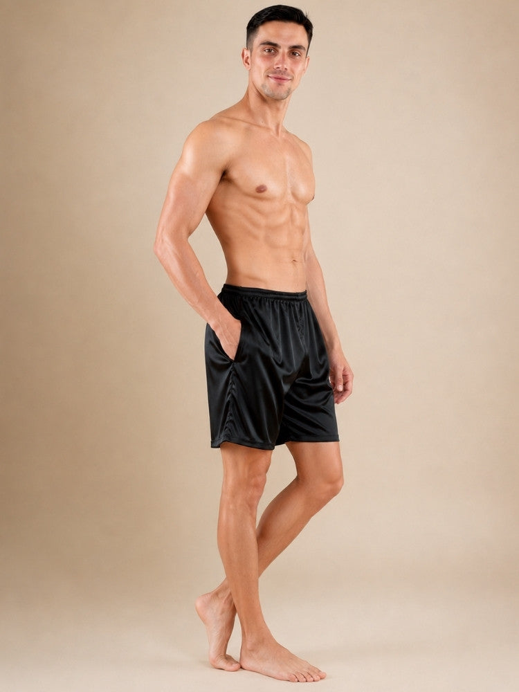 Soren - Black Silk Shorts | The Silk Avenue