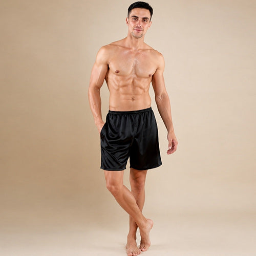 Soren - Black Silk Shorts | The Silk Avenue