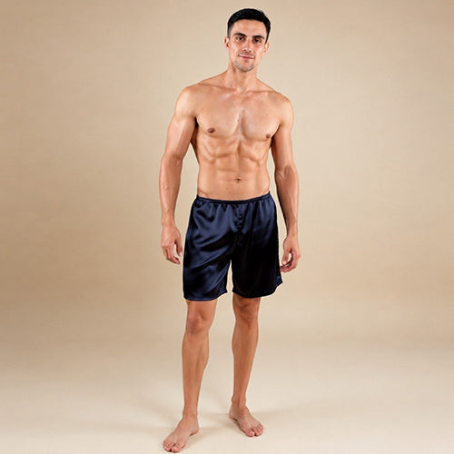 Soren - Navy Silk Shorts | The Silk Avenue