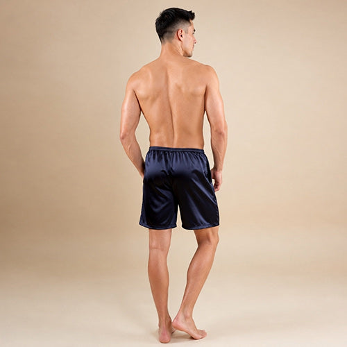 Soren - Navy Silk Shorts | The Silk Avenue