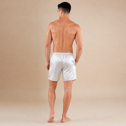 Soren - Silver Silk Shorts | The Silk Avenue