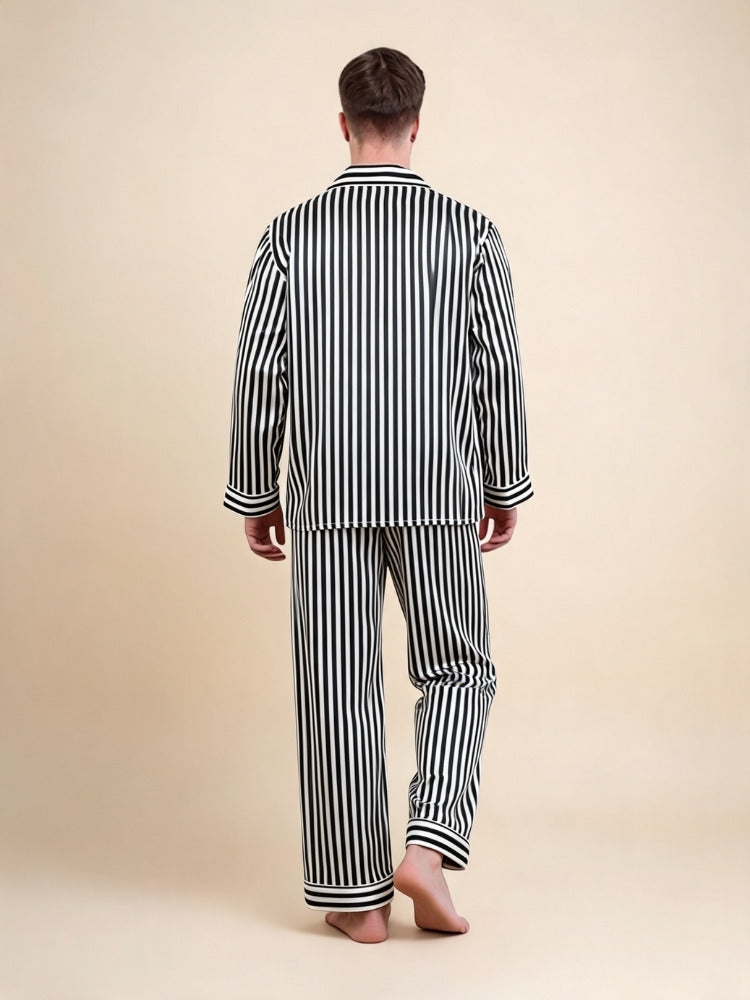 Thelian - Striped Silk Pajama Set | The Silk Avenue