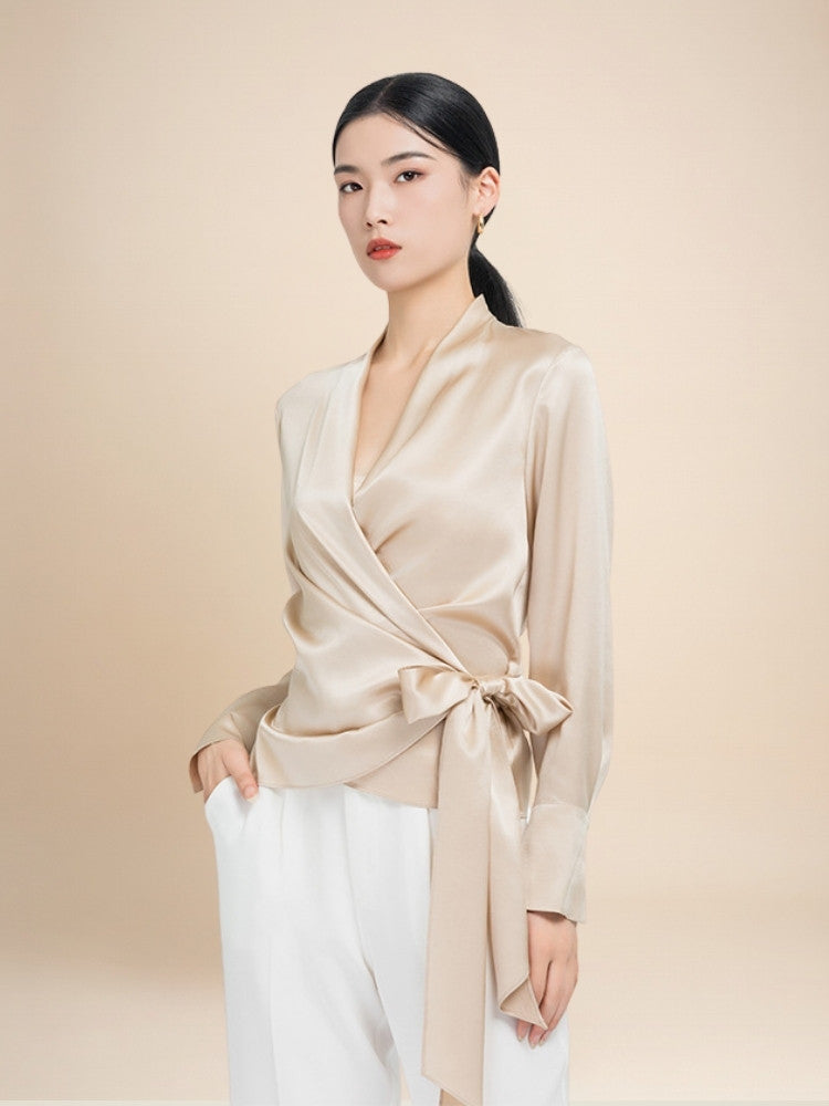 Victoria – Tie-Belt Silk Blouse | The Silk Avenue
