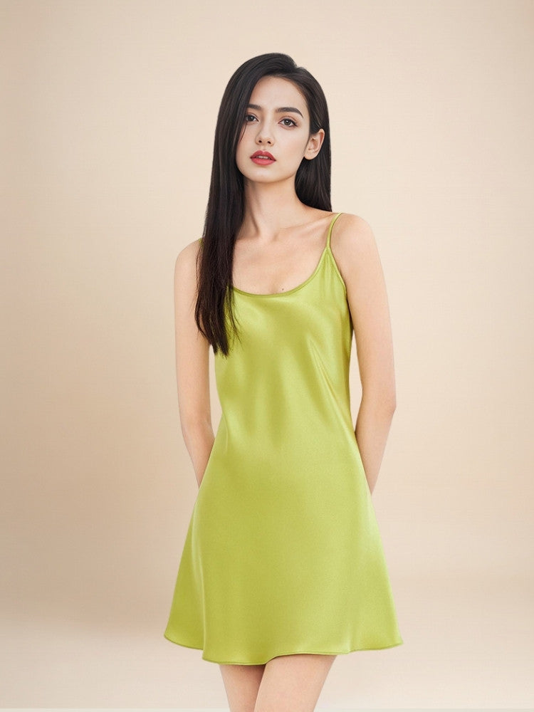 Zelara - Silk Spaghetti-Strap Slip Dress | The Silk Avenue