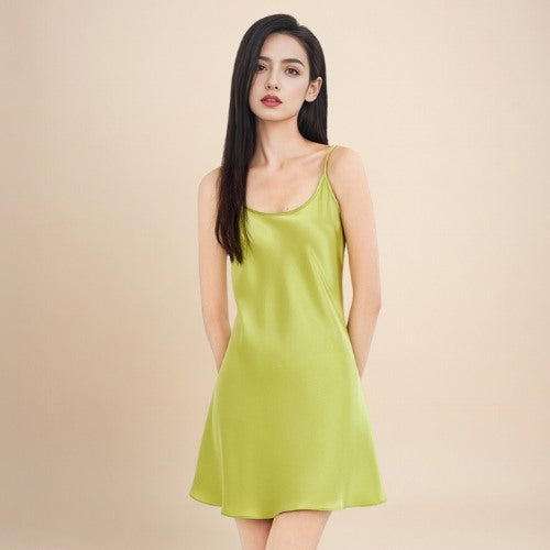 Zelara - Silk Spaghetti-Strap Slip Dress | The Silk Avenue